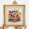 Набір для вишивки хрестиком, &quot;Їжачок і осіннє листя&quot; VC-045 - 1