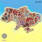 Карта України 3D, 25 областей під вишивку бісером, ФІН-204