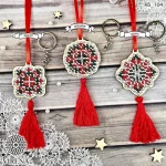 Набір брелоків текстової вишивки: Щастя, кохання, вдача,  КБ-104