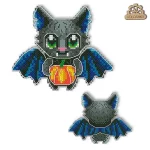 Набір для вишивки на пластиковій канві "Кажан з гарбузом" VPC_025