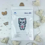 Брелок для вишивки хрестиком на пластиковій канві "Кіт", VPC_007