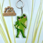 Брелок для вишивки хрестиком на пластиковій канві "Жаба", VPC_010