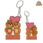 Брелок для вишивки хрестиком на пластиковій канві "Солодка парочка: Ведмедики", VPC_054