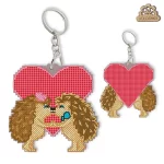 Брелок для вишивки хрестиком на пластиковій канві "Солодка парочка: Їжачки", VPC_056