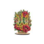 Набір для вишивки нитками по дереву "Герб України з колосками, маками та калиною", VW 006