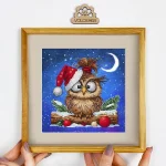 Набір для вишивки хрестом на принтованій канві "Новорічна сова", VCB_006