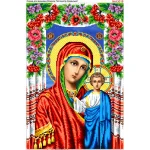 Схема для вишивки бісером  «Божа Мати Казанська в квітах» (А3018)