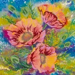 Схема під вишивку бісером " Акварельні маки" 