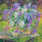 Схема під вишивку бісером "Бузок в саду" 