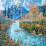 Схема під вишивку бісером "Відпочинок біля річки" 