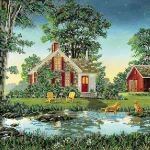 Схема під вишивку бісером "Вечір на дачі" 