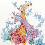 Схема під вишивку бісером "Плямисті жирафи" 