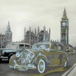 Схема під вишивку бісером "Ретромобіль монохром" 