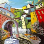 Схема під вишивку бісером "Яскраве містечко" 