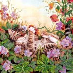 Схема під вишивку бісером "Забави в квітах" 