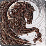 Набір для вишивки бісером "Чорний пегас" 