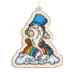 Новорічна іграшка підвіс на ялинку – Райдужний гномик FNGi-056