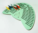 Підставка для бобін (шпуль) ТМ Embroidery Craft з магнітом для голок 45 прорізів. Прорізи з фіксатором 24*13 бірюзовий PB-002b