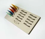 Підставка для бобін (шпуль) ТМ Embroidery Craft з магнітом для голок 15 прорізів. Прорізи з фіксатором 18*8 кава з молоком PB-010m