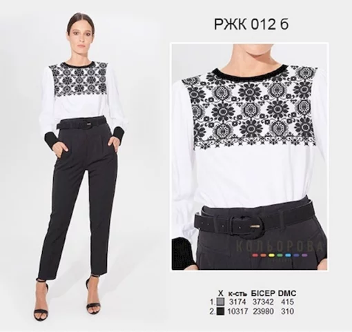 Рубашка жіноча комбінована РЖК-012Б