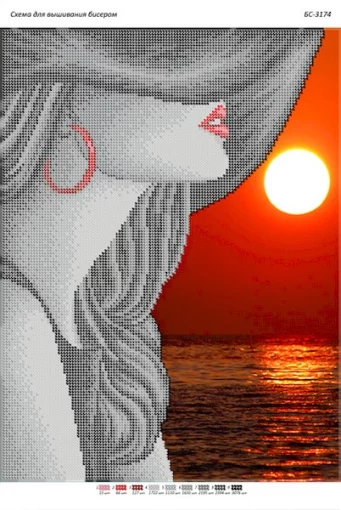 Дівична в капелюсі на червоному заході