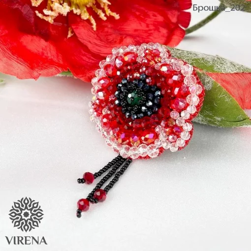 Набір брошка на фетрі &quot;Мак&quot; №202