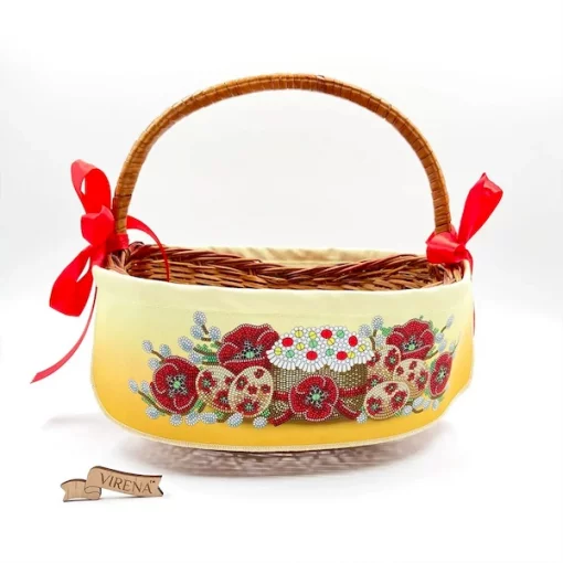 Стрічка навколо кошика мала СКМ-001 (з намистинами в комплекті)