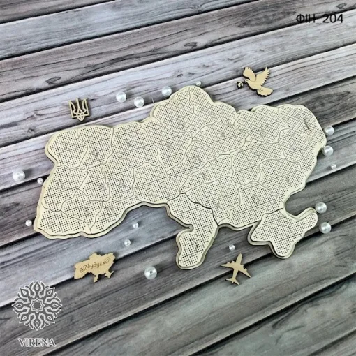 Карта України 3D, 25 областей під вишивку бісером, ФІН-204