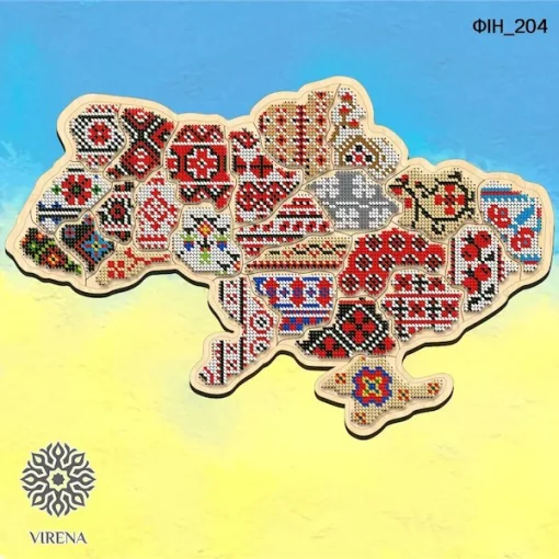 Карта України 3D, 25 областей під вишивку бісером, ФІН-204
