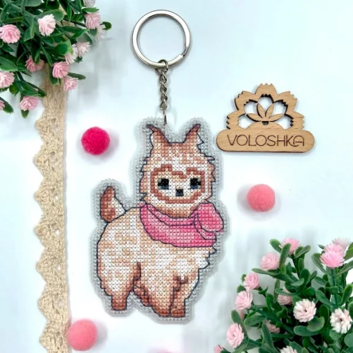 Брелок для вишивки хрестиком на пластиковій канві &quot;Альпака&quot;, VPC_001