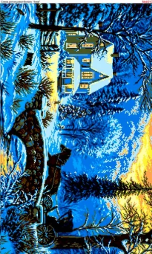 Схема вишивки бісером Зима (4010)