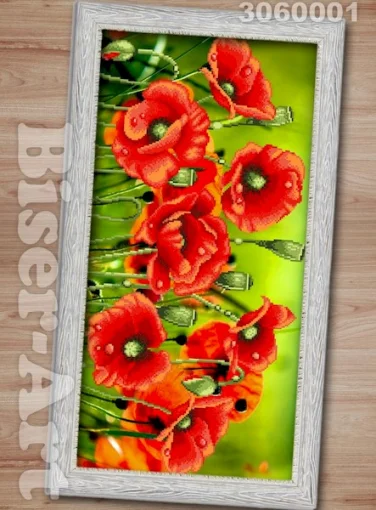 Схема вишивки бісером Маки (3060001)