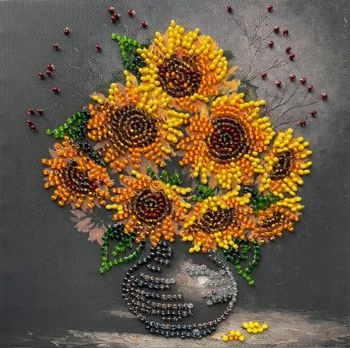 Набір для вишивки бісером "Домашні соняшники", АМ-269