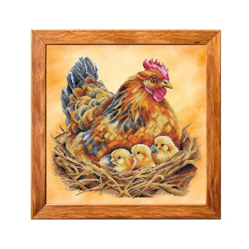 Набір для вишивки хрестиком "Квочка з курчатами" VMC_1018