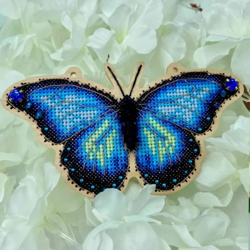 Інтер'єрна прикраса на дереві " Синій Метелик" YUMI_052_WF