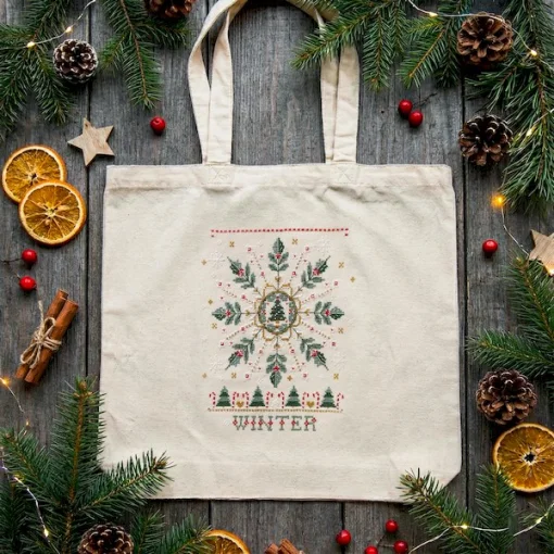 Набір для вишивання хрестиком шопера "Зима кличе", AHB-007