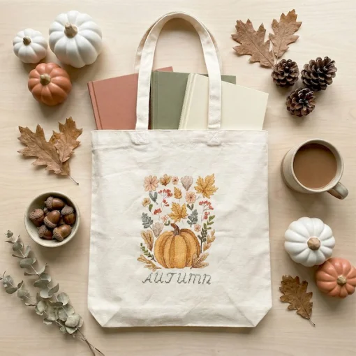 Набір для вишивання хрестиком шопера "Осінь вже тут", AHB-006