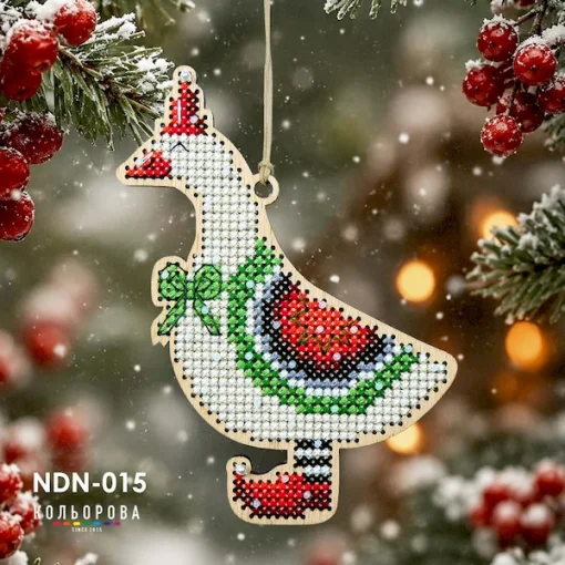 Набір для вишивки новорічної іграшки NDN-015 "Казкова гостя"