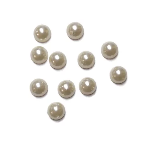 Напівнамистини пришивні, білі перлинові ( 8 мм)