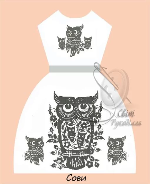 Дитяча сукня зі стрічкою "Сови" 