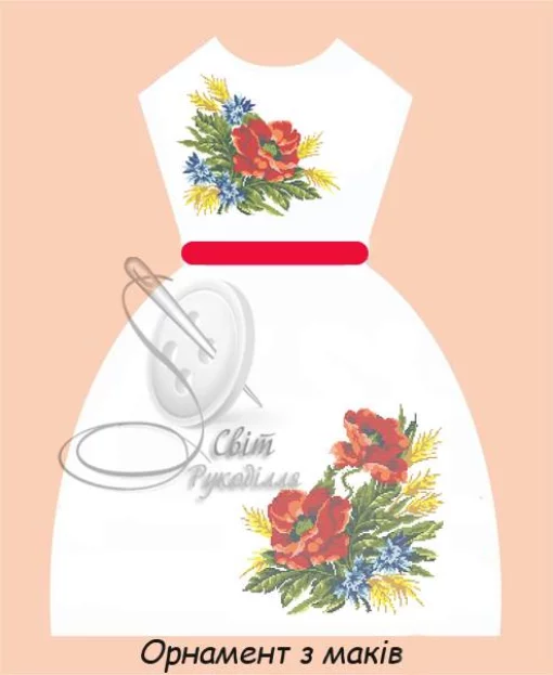 Дитяча сукня зі стрічкою &quot;Орнамент з маків&quot; 