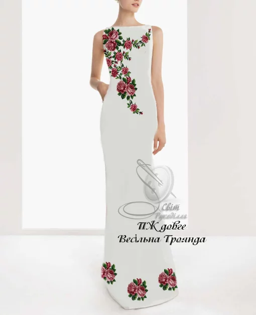 Сукня довга, без рукавів "Всільна троянда" 