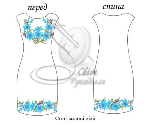 Сукня без рукавів "Сині садові лілії" 