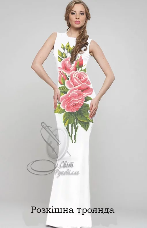 Сукня довга, без рукавів &quot;Розкішна троянда&quot; 