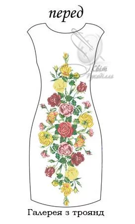 Сукня без рукавів "Галерея з троянд" 