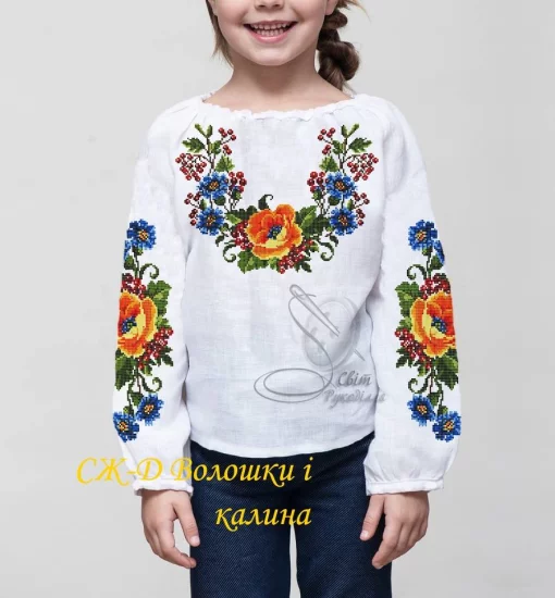 Дитяча сорочка &quot;Волошки і калина&quot; 