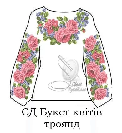 Дитяча сорочка  &quot;Букет квітів троянд&quot; 