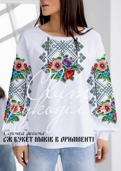 Сорочка "Букет маків в орнаменті" 