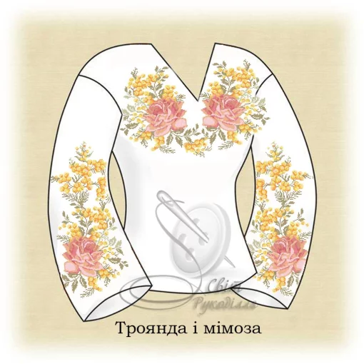 Сорочка "Троянда і мімоза" 