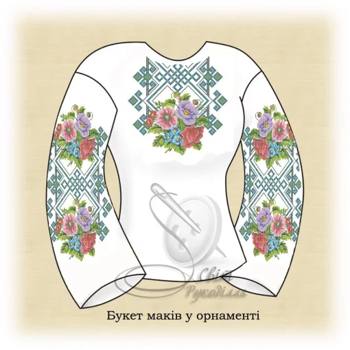 Сорочка "Букет маків в орнаменті" 